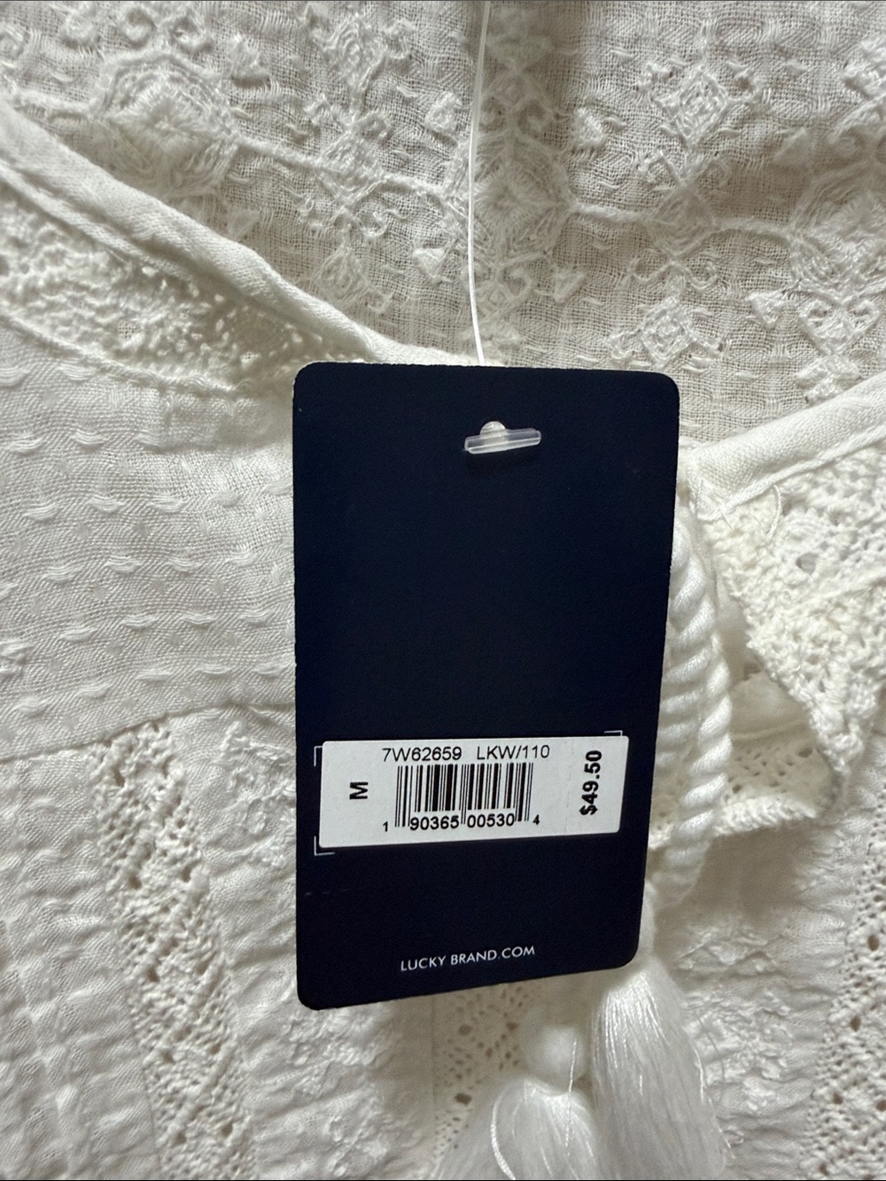 Lucky Brand White Crochet Tassel Tank Top - Picture 2 of 3